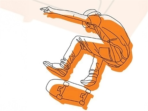 skateboarder doing a trick