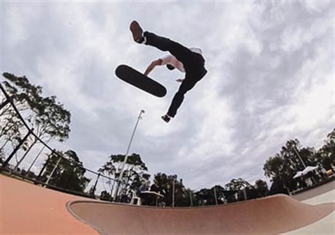 skateboarder doing a trick 